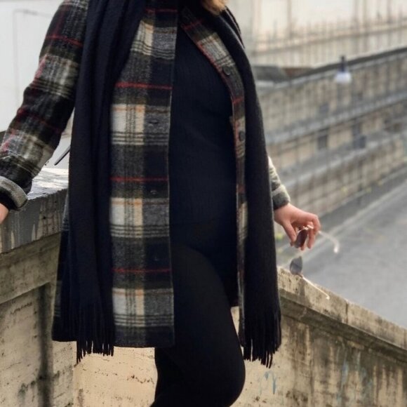 Nanette Lepore NWOT Wool Blend Plaid Collarless Coat Size M - Picture 3 of 8